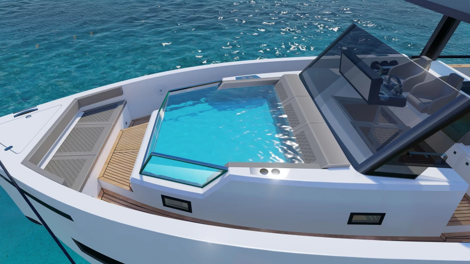 De Antonio Yachts presents its new model D50: A 50 feet with Jacuzzi in the bow